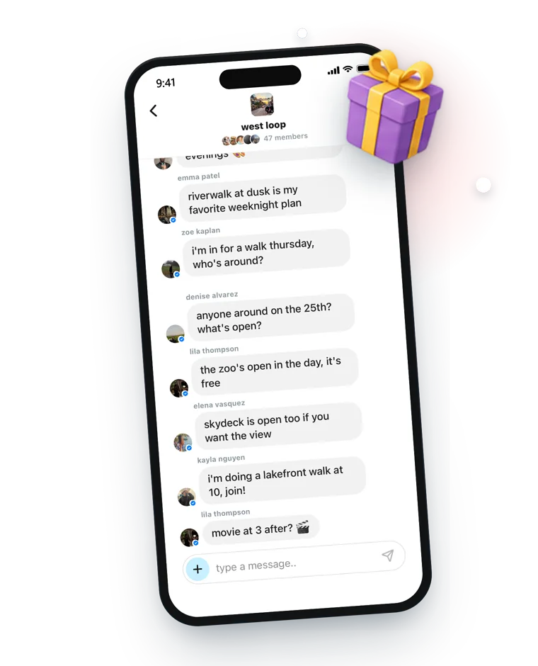 the west loop neighborhood chat asking what is open on christmas day